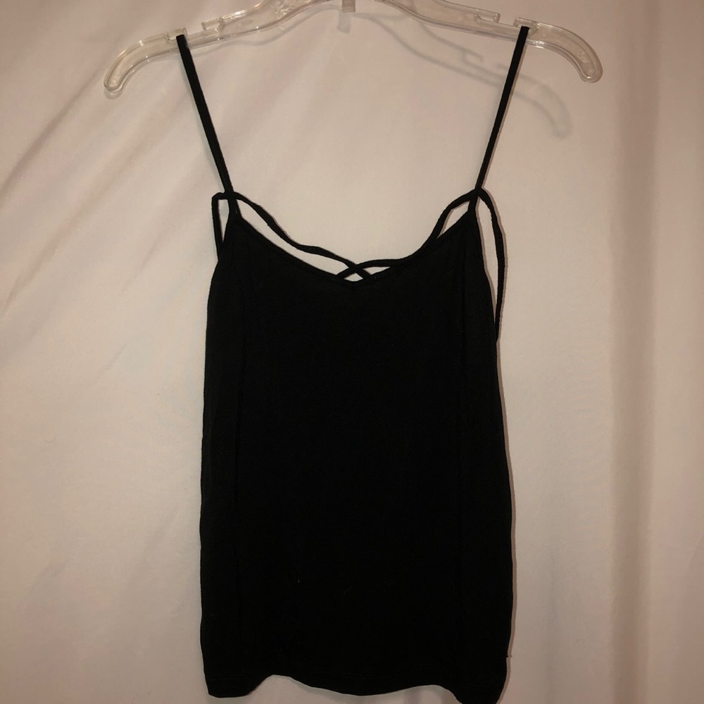 Black Tank Top with Cross Design